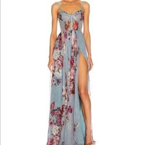 PATBO blue floral maxi dress